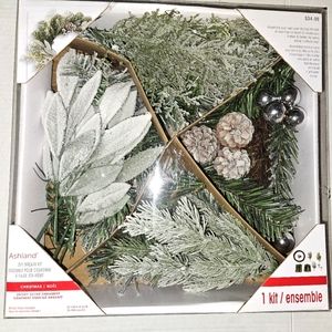 Ashland DIY Wreath Kit Winter Snowy White Christmas Holiday Decor
